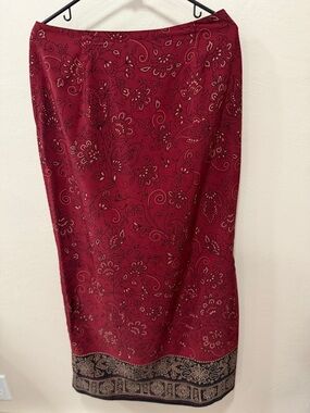Women’s Dark Ref Evan Picone Paisley Print Skirt Side Slits Sz 10